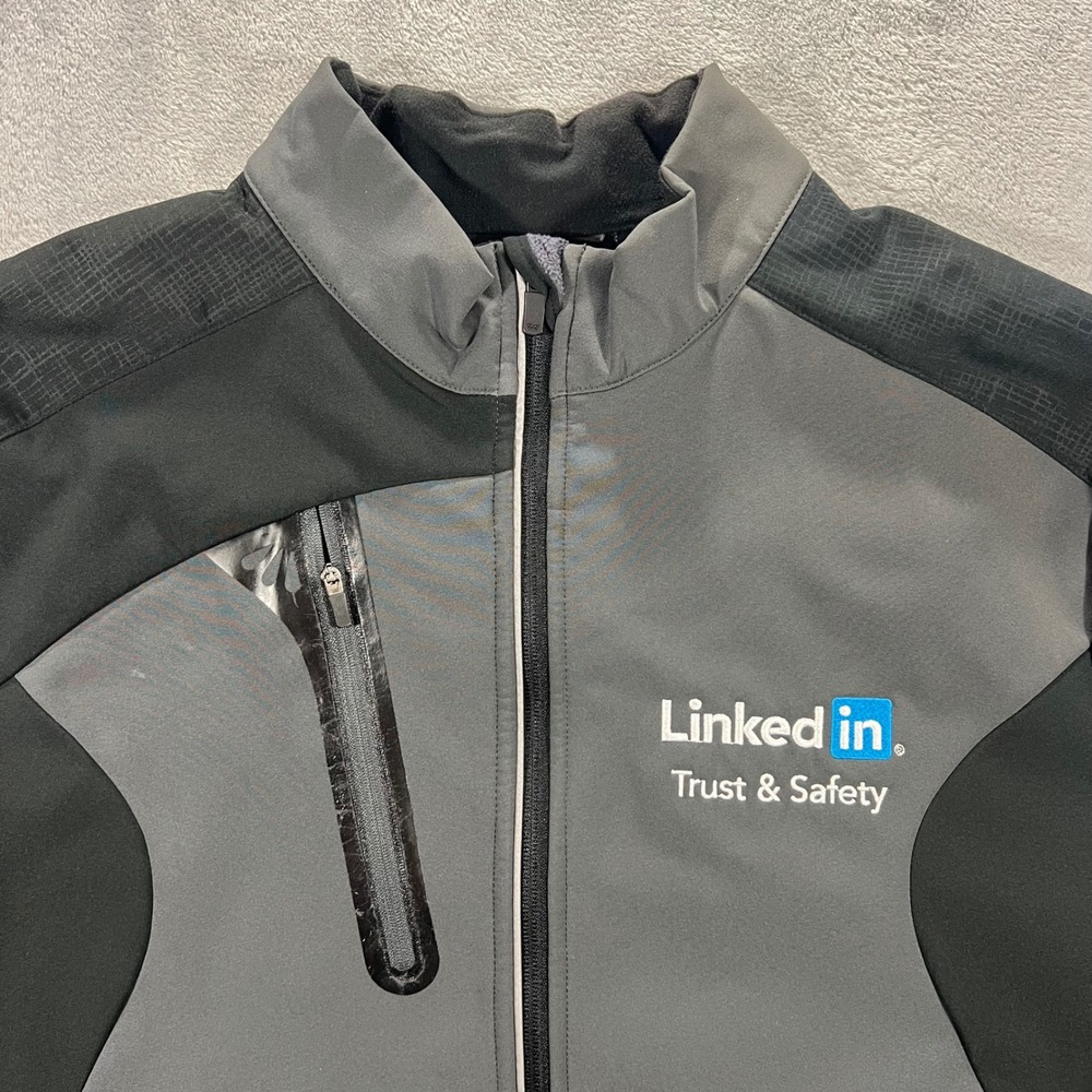 North End Jacket Womens XL Black Grey Excellent LinkedIn Trust & Safety Full Zip